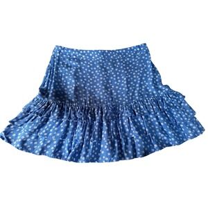 Forever 21 Blue Daisy Ruffle Tiered Mini Skirt Women's Size‎ Large